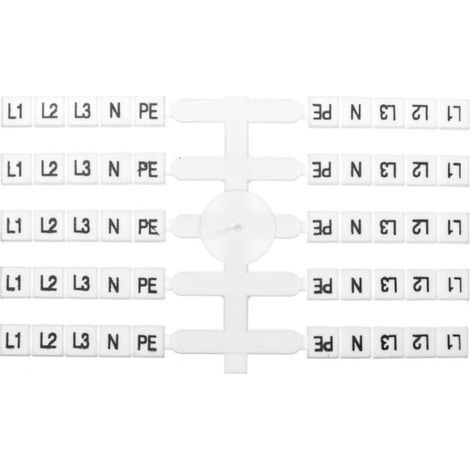 Marcatore flessibile per connettori ferroviari EO3 /L1, L2, L3, N, PE/ 40x5 pz. (200 pz.) 003901816