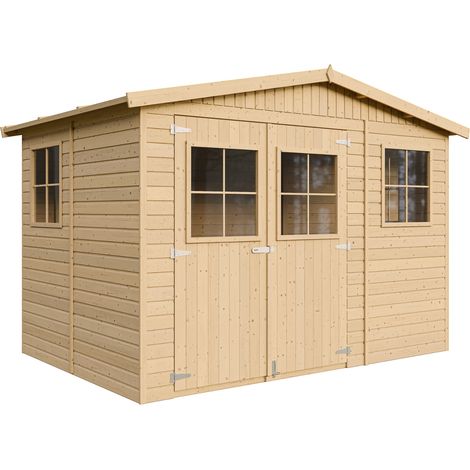 Wooden Garden Shed- Apex Shiplap Wooden Shed W11ft x L7ft x H7ft- Sheds and Outdoor Storage - Wooden garden storage shed, 17 mm planks - Bike shed, Garden outdoor workshop space- TIMBELA M334 (1/5)