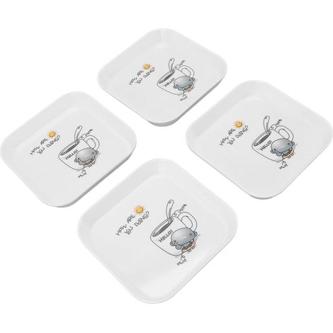 4-teiliges Set multifunktionaler Obst- und Desserttabletts für Zuhause, Schule und Gastronomie. Enthält ein Tablett zum Aufbewahren von Knochen und ein Kaffeetablett. (1/5)