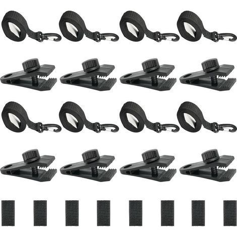 Lot de 8 Sangles de Maintien et Pinces pour Enrouleur Bâches Piscine, Accessoires Enrouleur de Couverture Solaire Jeu de Roues de Parasol Sangles de Serrage de Couverture de Piscine (1/5)
