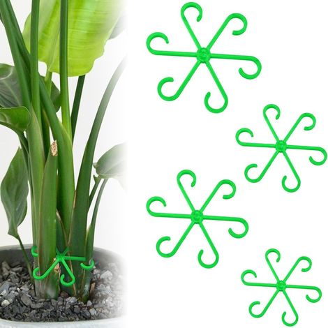 4 supporti per piante, supporti in plastica per piante rampicanti, ganci riutilizzabili per steli di piante (verdi) (1/5)