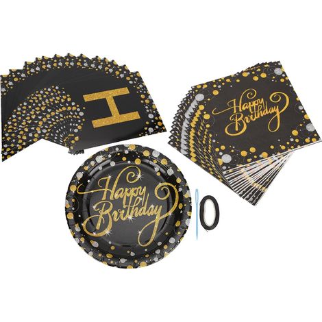 Ensemble de vaisselle, guirlandes, assiettes jetables et serviettes pour fête d'anniversaire - Décoration (1/5)