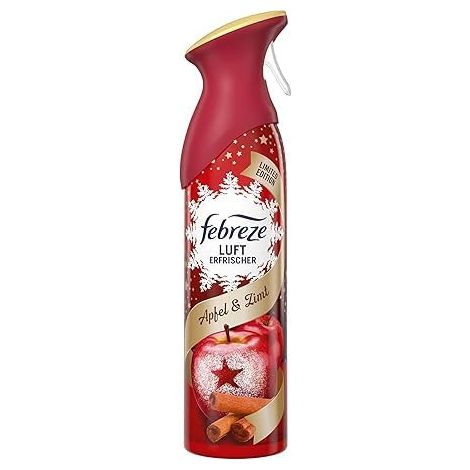 FEBREZE DÉSODORISANT EN SPRAY POMME ET CANNELLE 185 ML, COMBAT LES ODEURS DANS N'IMPORTE QUELLE PIÈCE DE VOTRE MAISON