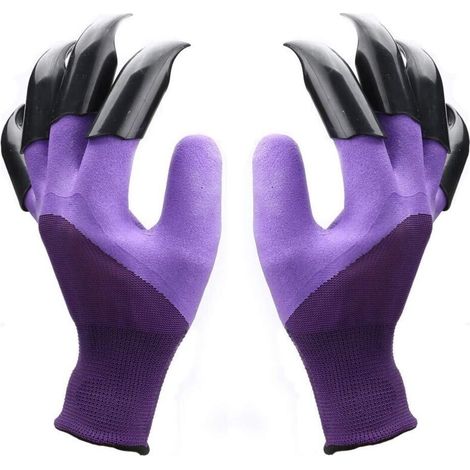 Gants De Jardinage À Griffes - Latex Épais Et Tissu Respirant - Pour Plantation Désherbage Et Creusage - Paire (1/5)