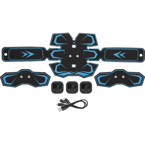 3 pièces / ensemble Stimulateur EMS Abdominal, Tonifiant Musculaire et Massage Vibratoire pour Fitness (1/5)