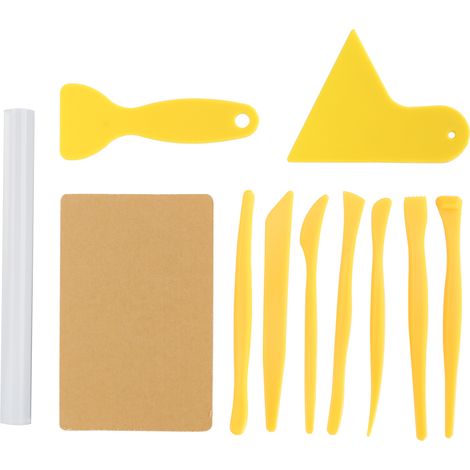11Pcs Clay Tools Acrylic Mud Stick Rubbing Clay Board Carving Scraper Craft Tools for Children (1/5)