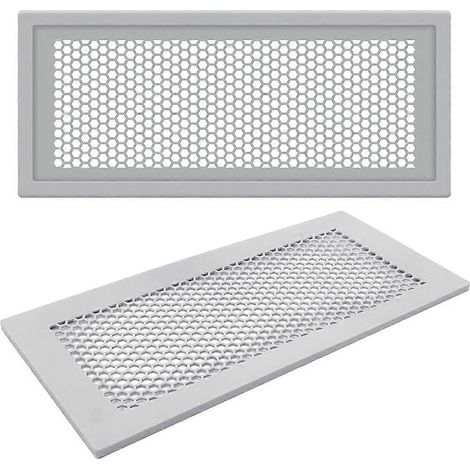 Lot de 2 protections en silicone pour grilles d'aération de sol, protection bébé, compatibles avec les grilles de sol de 10 x 25 cm (gris) (1/5)