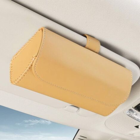 Poubelle de voiture, poubelle multifonction, petit organisateur de porte de voiture, poubelle de voiture en cuir pour siège avant, boîte de rangement pour dossier de siège de voiture (beige)