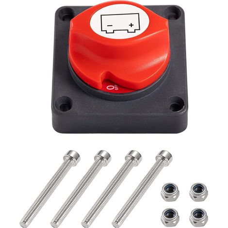 Batterie-Trennschalter, 12 V, 24 V, 48 V, Haupttrennschalter, Trennschalter für Marine, Boot, Auto, LKW, Wohnmobil, Wohnmobil, Anhänger, Fahrzeuge, Motoranwendung (Ein/Aus)