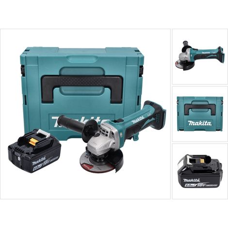 Makita DGA 452 G1J Akku Winkelschleifer 18 V 115 mm + 1x Akku 6,0 Ah + Makpac - ohne Ladegerät