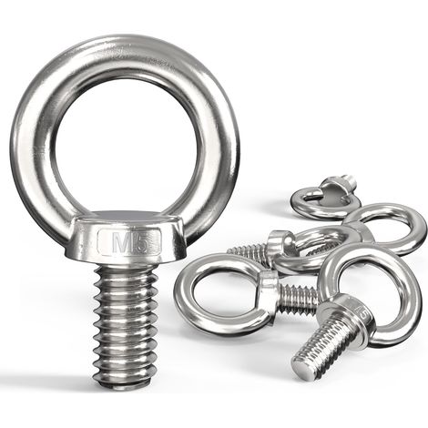 Lot de 6 vis à anneau M5 - Vis à œil en acier inoxydable 304 (1/5)