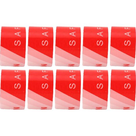 Lot de 10 bandes de signalisation de sécurité rouges et blanches en PE, rétractables, pour clôture de chantier. (1/5)