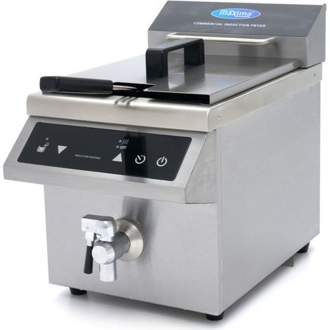 Friteuse - 8L - 1 panier - Induction - avec robinet de vidange - Maxima
