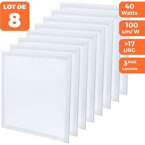 8 Dalles LED PREMIUM Ultra Slim 600x600 40W Blanc Froid 6000k (1/5)