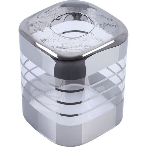 Paralume Helix, cromato, trasparente, cubico, 10 cm (1/4)