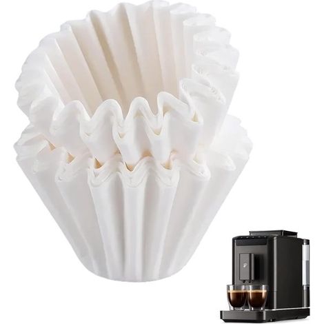 100 Papierkaffeefilter – 10 Tassen, für Kaffeemaschinen mit Siebträger