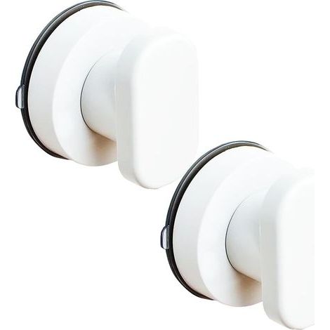 2 Pièces Poignées de Porte à Ventouse, Poignée à Ventouse, Poignée à Ventouse Blanc, Convient Aux Armoires, Portes en Verre, Tiroirs, Couvercle de Toilette(Blanc) (1/5)