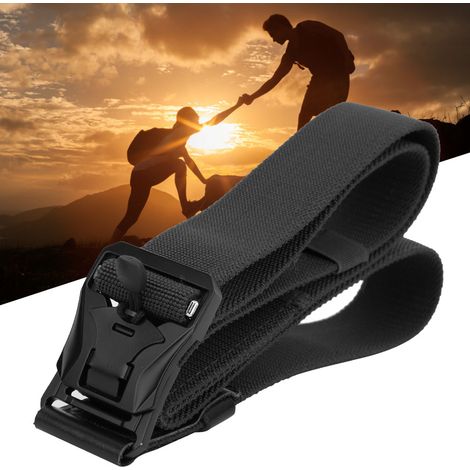 Ceinture de sécurité robuste en nylon pour alpinisme, secours et travaux en hauteur (noir)