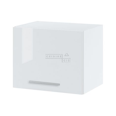 Meuble haut SLIM de cuisine Bellissi Blanc Brillant 1 porte relevable L 45 cm -  Porte avec poignée apparente  White