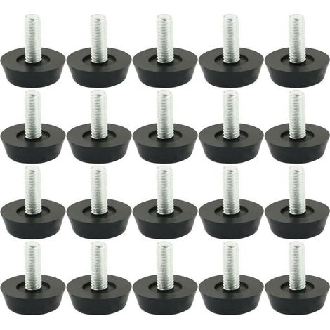 20pcs Pieds de Nivellement Meuble Réglable Pied Réglable Patinn Meuble Jambe Pied de Table Chaise Base Protection Plancher Vis Glisse Métrique M6-1.0 (1/5)