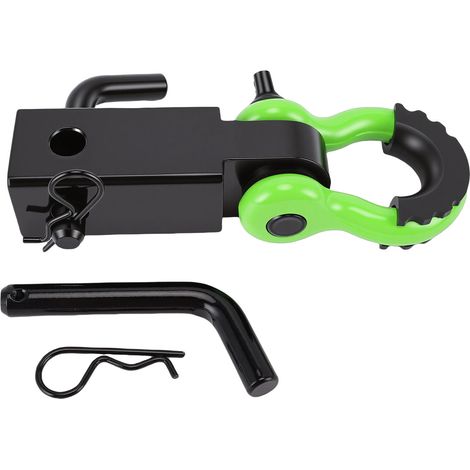 Récepteur d'attelage à manille de 2 pouces avec anneau 3/4 D, goupille de remorque 5/8, résistance à la rupture de 45 000 lb, kit de remorquage robuste pour véhicule tout-terrain (1/5)