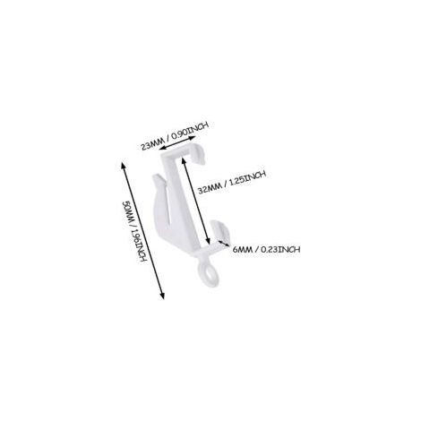100 ganci bianchi per binari per tende, ganci scorrevoli in plastica, per aste per tende, binari per finestre, tende da doccia - Crezuo