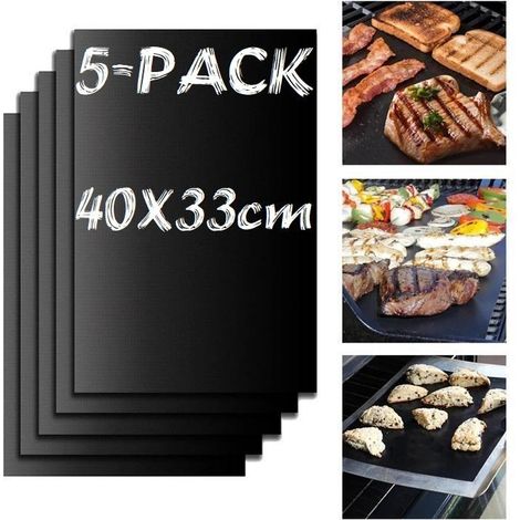 Set mit 5 antihaftbeschichteten Backmatten für Backofen und Grill, 40 x 33 cm (1/5)