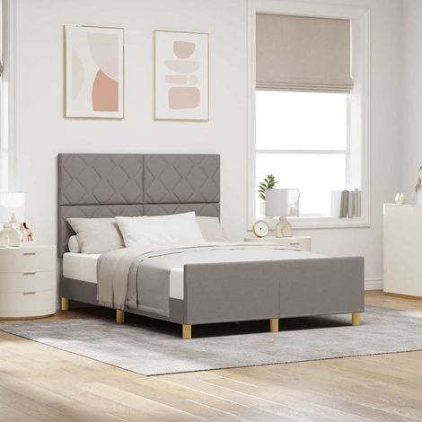 Cadre de lit avec Cadre de lit avec tête de lit,Structure de lit avec panneau de lit ,Lit Adulte Taupe 160 x 200 cm tissu (1/5)