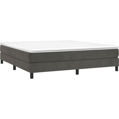 Boxspringbettgestell Dunkelgrau 160x200 cm Samt vidaXL