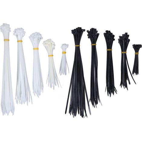 Lot de 300 attaches de câble en nylon autobloquantes pour câbles électriques, pour une utilisation intérieure et extérieure.