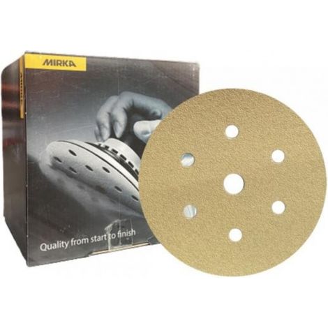 Disques abrasifs perforés velcro GOLD Diamètre 200mm grain 80 50 pcs MIRKA