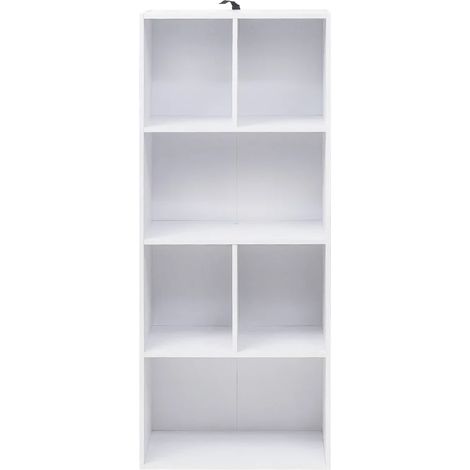 CHICFURN Libreria 50 x 30 x 118 cm in MDF bianco, 6 scomparti, salvaspazio verticale (1/5)