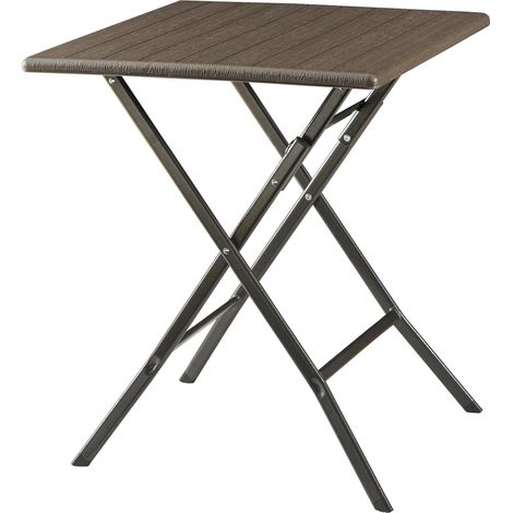 Tavolo da campeggio pieghevole 62 x 62 x 73 cm effetto legno marrone scuro 030010999