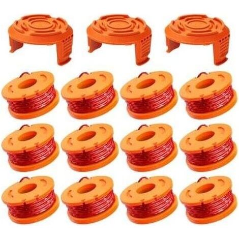 PA AIPER 12 Pack Bobine Fil Coupe Bordure 3m - WA0004.1/WA0010 Coupe Bordures Ø1,65 mm, Bobine de Fil Debroussailleuse(12 Fil Coupe Bordure,3 Couvercle) (1/4)