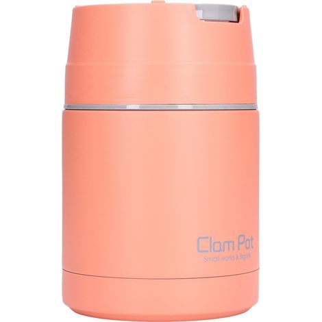 Boîte alimentaire isotherme de 800 ml (27 oz) en acier inoxydable 304, à double paroi, avec cuillère pliante, orange (1/5)
