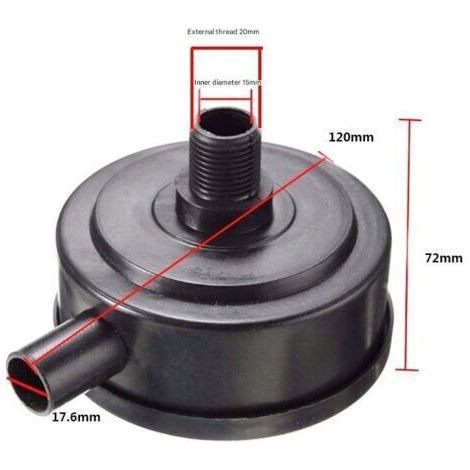 Accessoires de filtre silencieux pour compresseur d'air, avec filetage mâle de 1/2 pouce (20 mm) et boîtier en plastique, pour réservoirs de compresseur d'air, lot de 2 pièces.