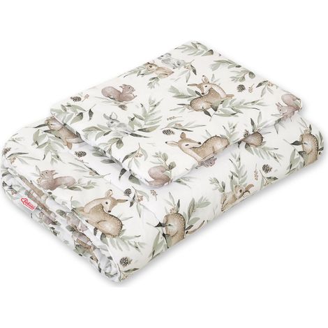 Juego de cama para bebé con relleno, 2 piezas, 75x100cm RECIÉN NACIDO - oliva bosque (1/3)