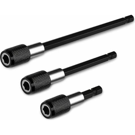 3 rallonges magnétiques 60/100/150 mm Hexagonal 1/4" Perceuse/Tournevis (1/4)