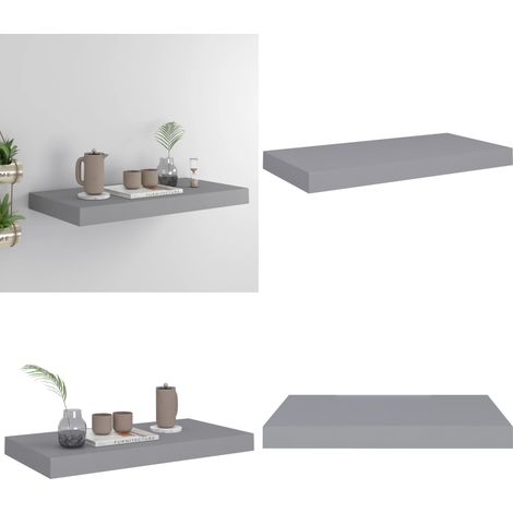Schweberegal Grau 50x23x3,8 cm MDF - Schweberegal - Wandregal - Regal Grau - Modernes Wandregal - Minimalistisches Regal - Home & Living (1/5)