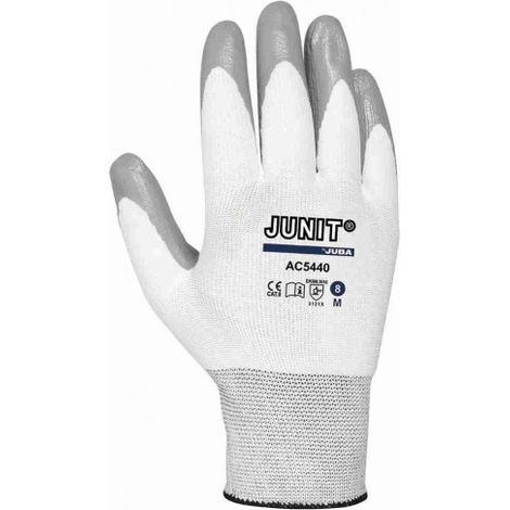 AC5440/6 GUANTE NYLON PALMA RECUBIERTA DE NITRILO ESTANCO SIN COSTURAS CON PUÃ‘O - JUBA