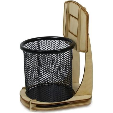 Portapenne - Pallacanestro - Supporto in metallo - Antistress - Regalo creativo - Nero/Marrone (1/4)