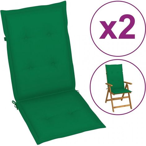 Cuscini per Sedie 2 pz Verdi 120x50x3 cm in Tessuto vidaXL (1/5)