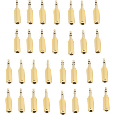 Lot de 30 embouts jack audio 3,5 mm plaqués or pour casque audio stéréo 2 canaux, de rechange (1/5)