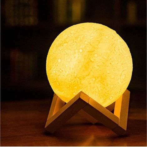 SMRT Noël Lumière LED Veilleuse Décoration Home Fête Ornement Lampe Cadeau Christmas Moonlight 3D Table Bureau Lampe lune 15cm