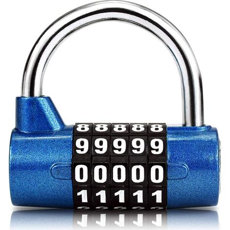 5-Digit Combination Lock, Gym Lock, Resettable Combination Locks, for School, Gym Locker, Storage, Toolbox, Fence (1/5)