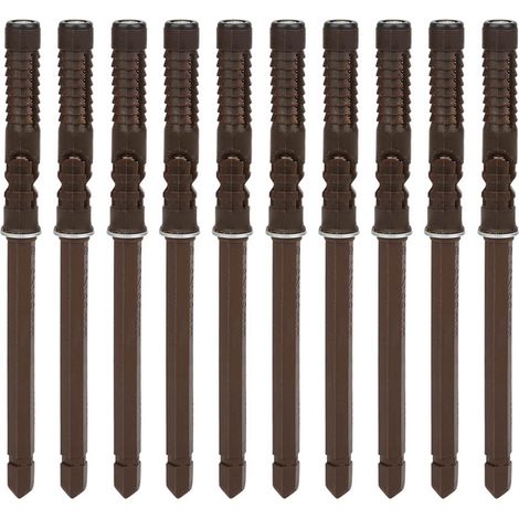 Lot de 10 supports muraux invisibles pour étagères marron 10 x 100 mm avec embouts, grande capacité de charge pour étagères flottantes ou étagères murales à monter soi-même.