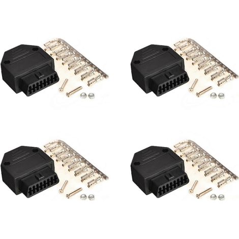 Adaptateur de diagnostic OBD2 OBD II 16 broches (4 connecteurs) + boîtiers + bornes + vis (1/5)