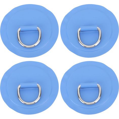 4 Anneaux en D en Acier Inoxydable Résistants pour Bateau, Paddle Board ou Radeau - Bleu