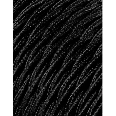 Cavo Tessile Tinto 2x0,75mm C-41 Nero Seta 25m