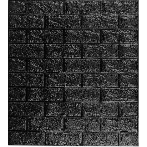 Pannello murale autoadesivo decorativo aspetto mattone 78 x 70 x 0,7 cm leggero e facile da posare in PE bianco 130007724